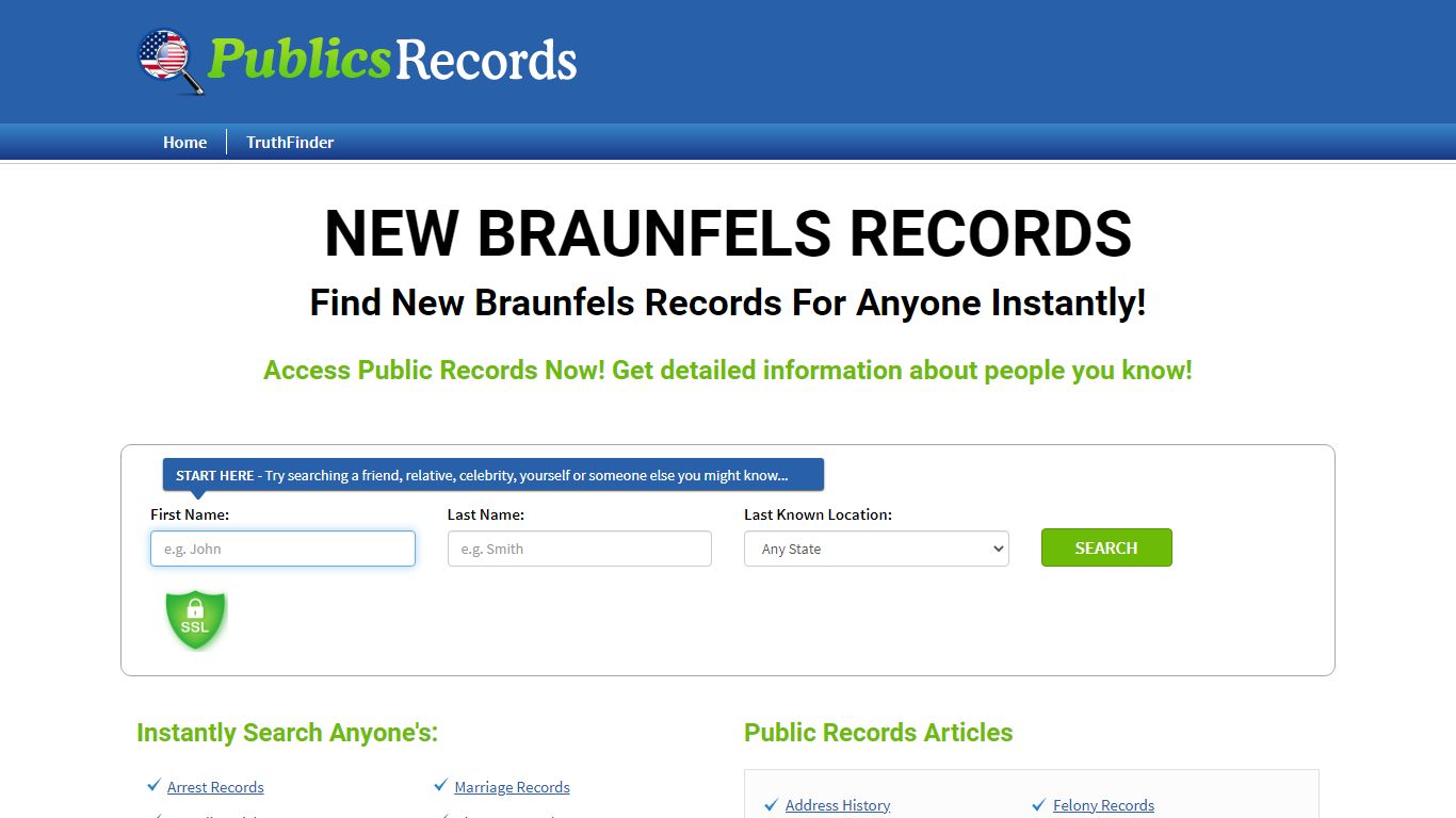 Find New Braunfels Records For Anyone